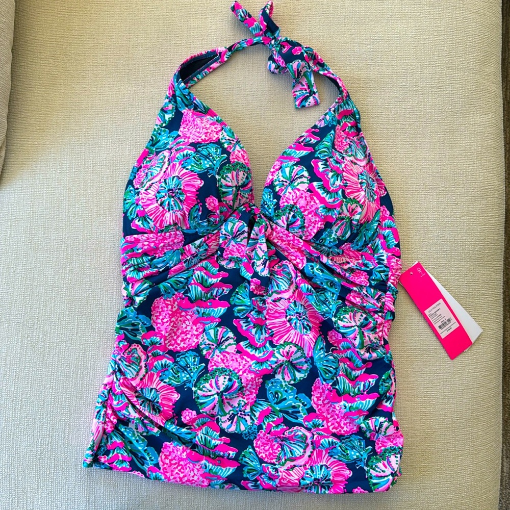 NWT Lilly Pulitzer Amren Tankini Top - Shroom with a View